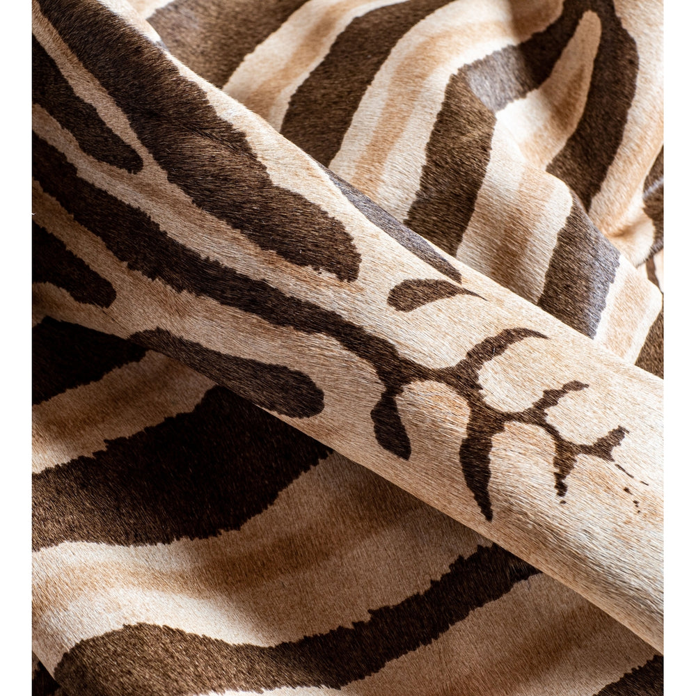 Natural Togo Cowhide Rug African Zebra Chocolate Natural 1-Piece Handmade USA Image 2