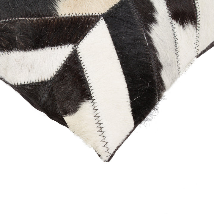 Natural Cowhide Pillow Torino Chevron 1-Piece Black and Natural Image 2