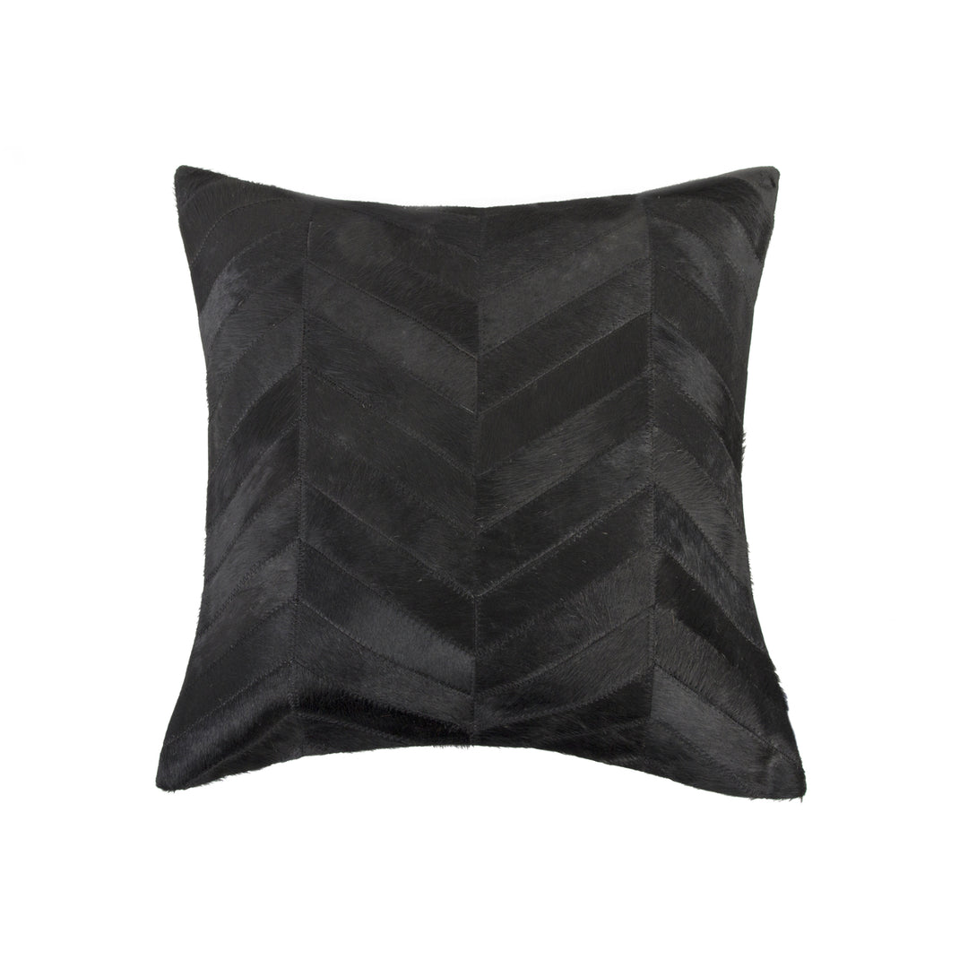 Natural  Torino Chevron Cowhide Pillow  1-Piece  Black Image 3