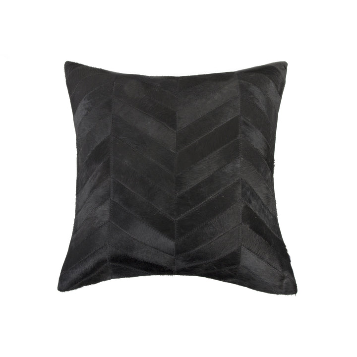 Natural  Torino Chevron Cowhide Pillow  1-Piece  Black Image 1
