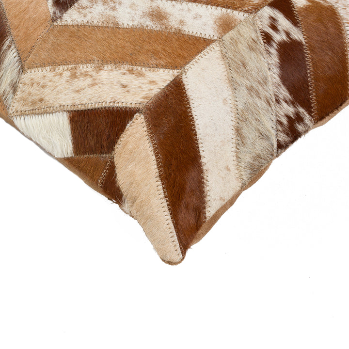 Torino Cowhide Pillow 1-Piece Brown Natural 100% Indian Leather Image 2