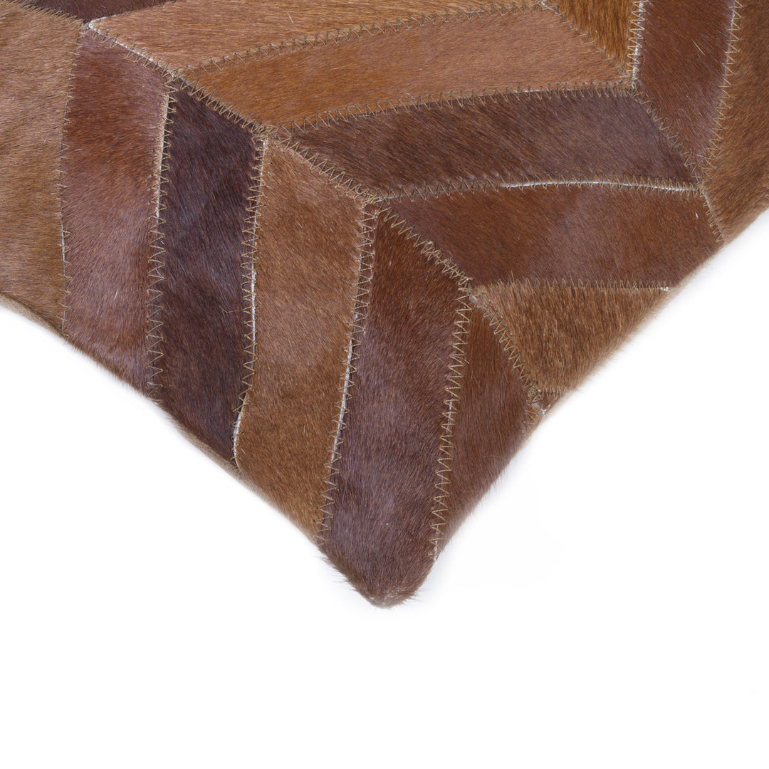 Torino Chevron Cowhide Pillow Tan 100% Indian Cowhide 1-Piece Image 2