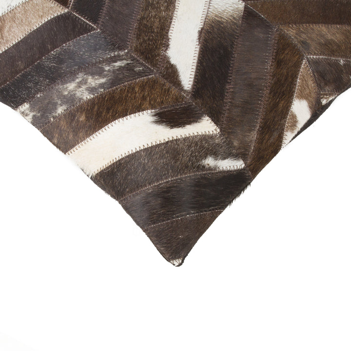 Torino Cowhide Pillow Chocolate Natural 100% Indian Leather 1-Piece Decor Image 3