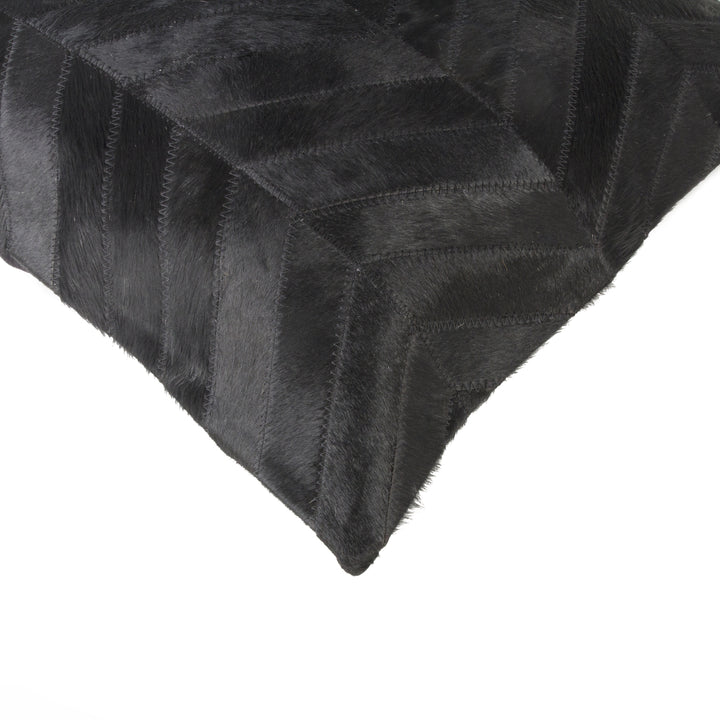 Natural Torino Chevron Cowhide Pillow Set Black 2-Piece Image 4