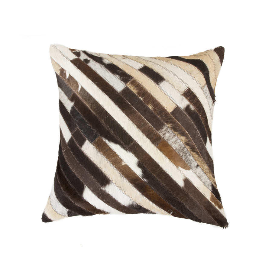 Natural Torino Cowhide Pillow 18x18 100% Indian Cowhide Gray Image 1