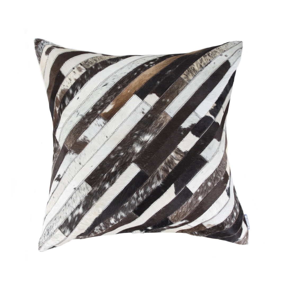 Torino Cowhide Pillow 22x22 Inch 100% Indian Cowhide Natural Image 1