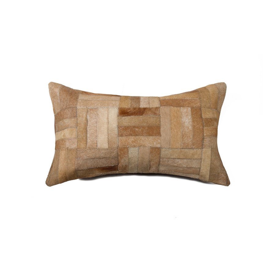 Torino Cowhide Pillow 12x20 Inch Natural Indian Leather 1-Piece Image 1