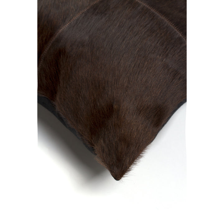 Torino Cowhide Pillow 1-Piece Chocolate 100% Indian Leather Image 4