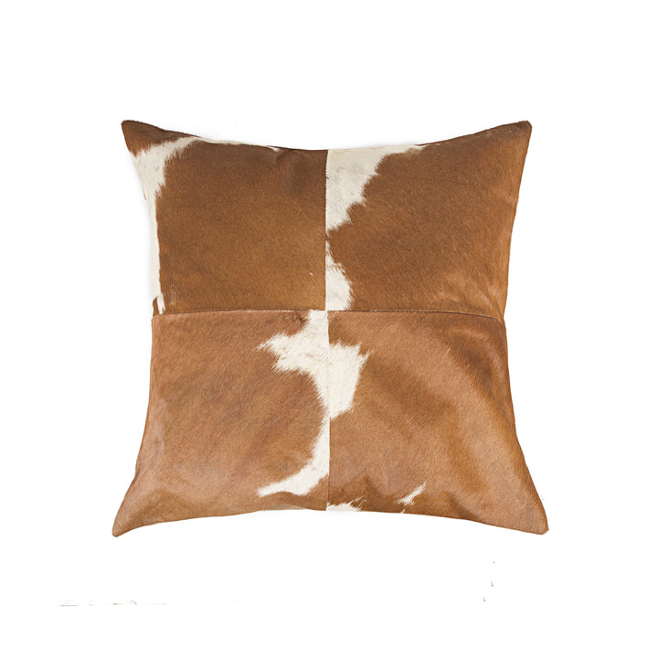 Natural Torino Cowhide Pillow 18x18 100% Indian Cowhide Gray Image 5