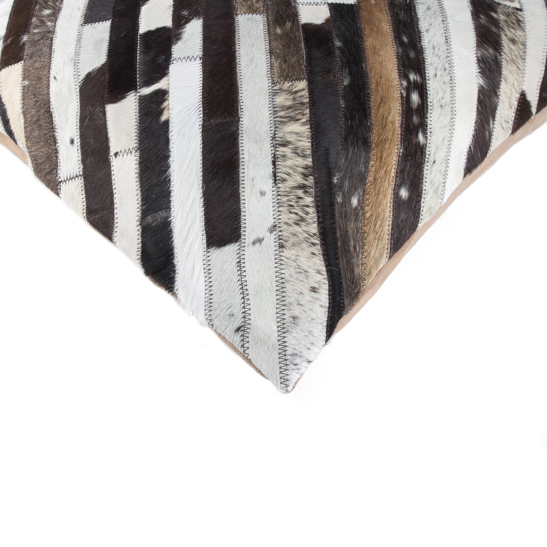 Torino Cowhide Pillow 22x22 Inch 100% Indian Cowhide Natural Image 2