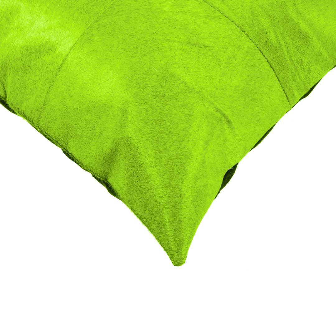 Torino Cowhide Pillow Lime 100% Indian Leather 1-Piece Soft Touch Decor Image 3