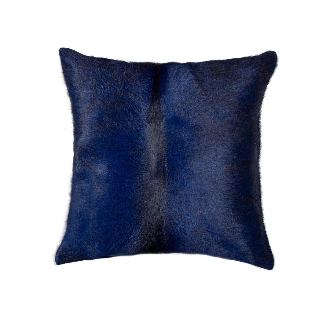 Torino Cowhide Pillow Navy 100% Indian Leather Hand-Stitched 1-Piece Decor Image 3