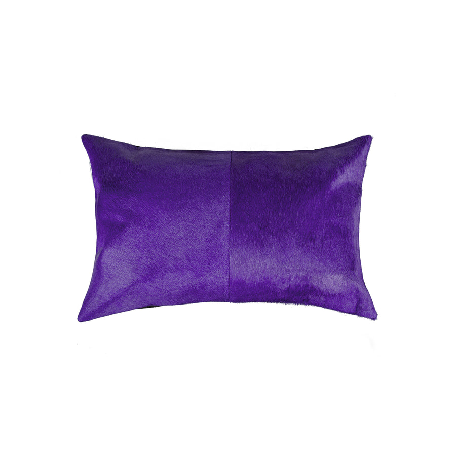 Torino Cowhide Pillow Purple 100% Indian Leather 1-Piece Cushion Image 1