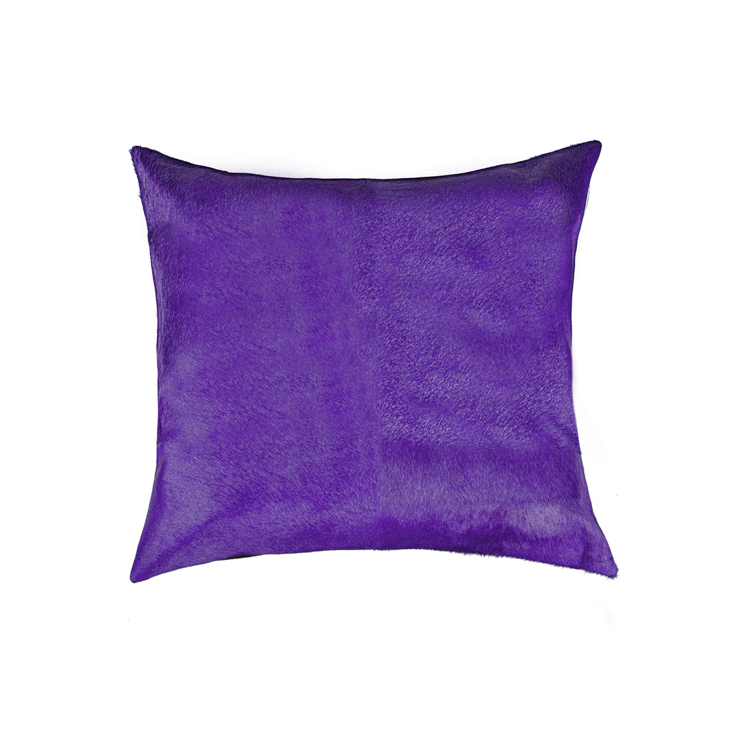 Torino Cowhide Pillow Purple 100% Indian Leather 1-Piece Cushion Image 3