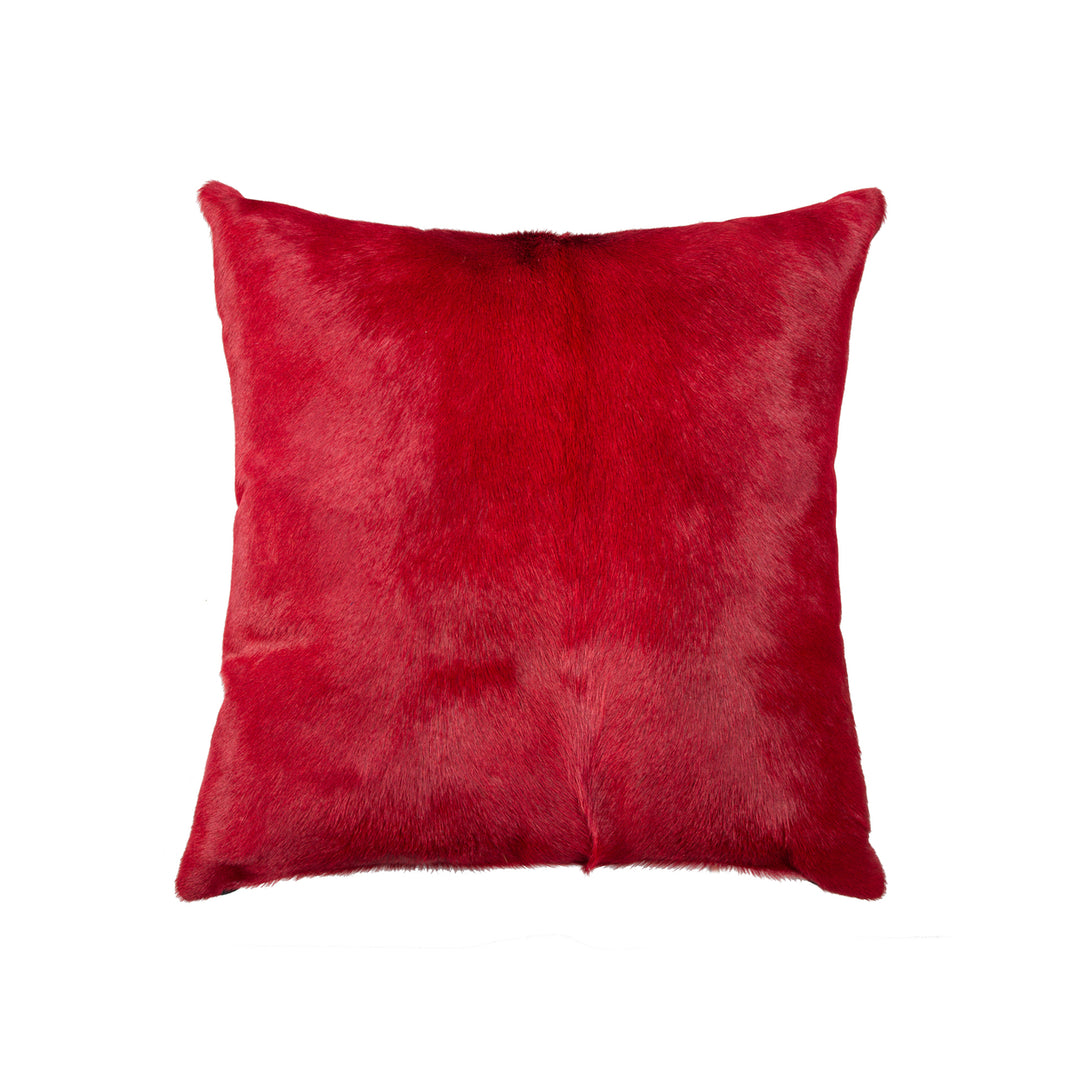 Torino Cowhide Pillow Wine Color 100% Indian Cowhide Hand-Stitched 1 Piece Image 1