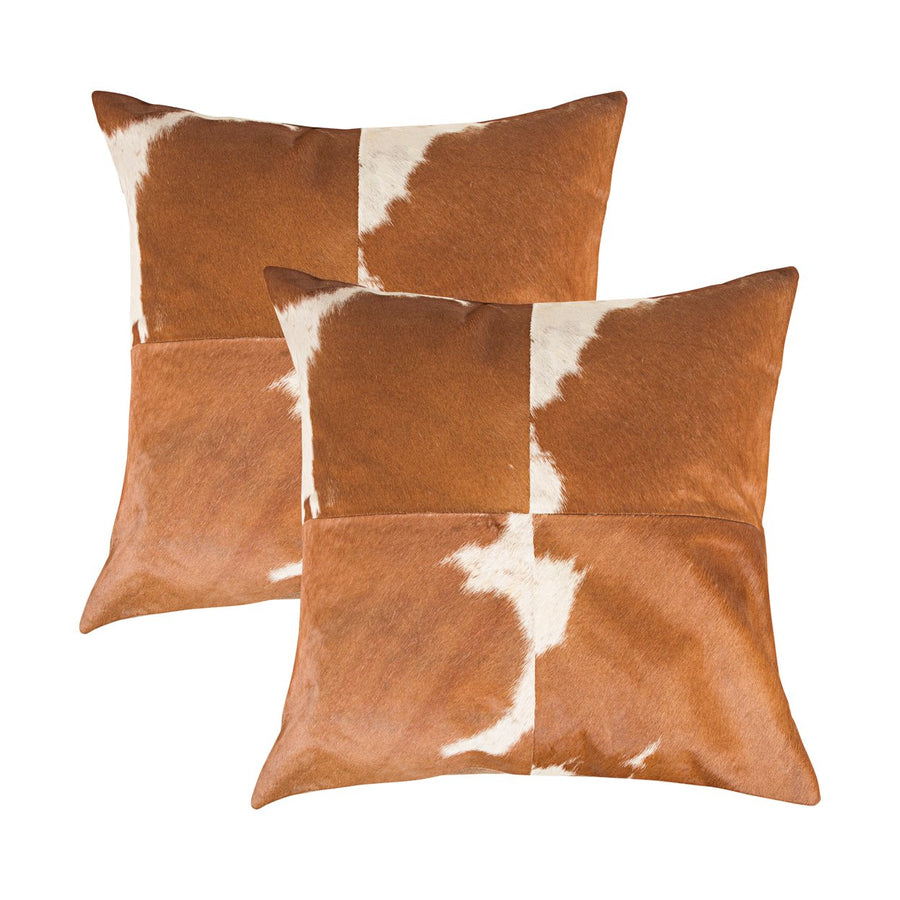 Natural Torino Cowhide Pillow 2-Piece 18"x18" 2 Image 1