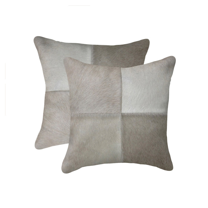 Natural  Torino Cowhide Pillow  2-Piece  18"x18"  1 Image 10