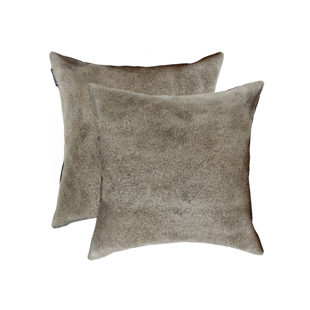 Torino Cowhide Pillow 2-Piece Set Grey 100% Indian Cowhide Decorative Cushion Image 3