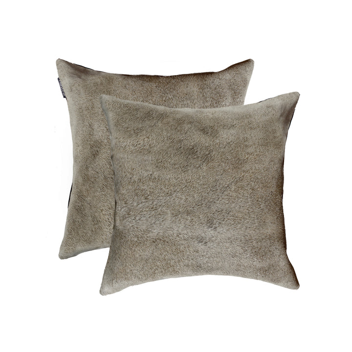 Torino Cowhide Pillow 2-Piece Set Grey 100% Indian Cowhide Decorative Cushion Image 3