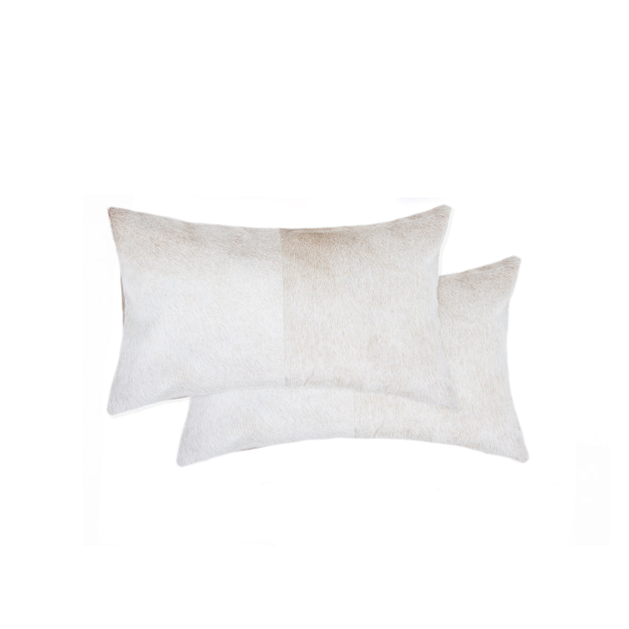 Torino Cowhide Pillow 2-Piece Natural Color 100% Indian Leather Image 1