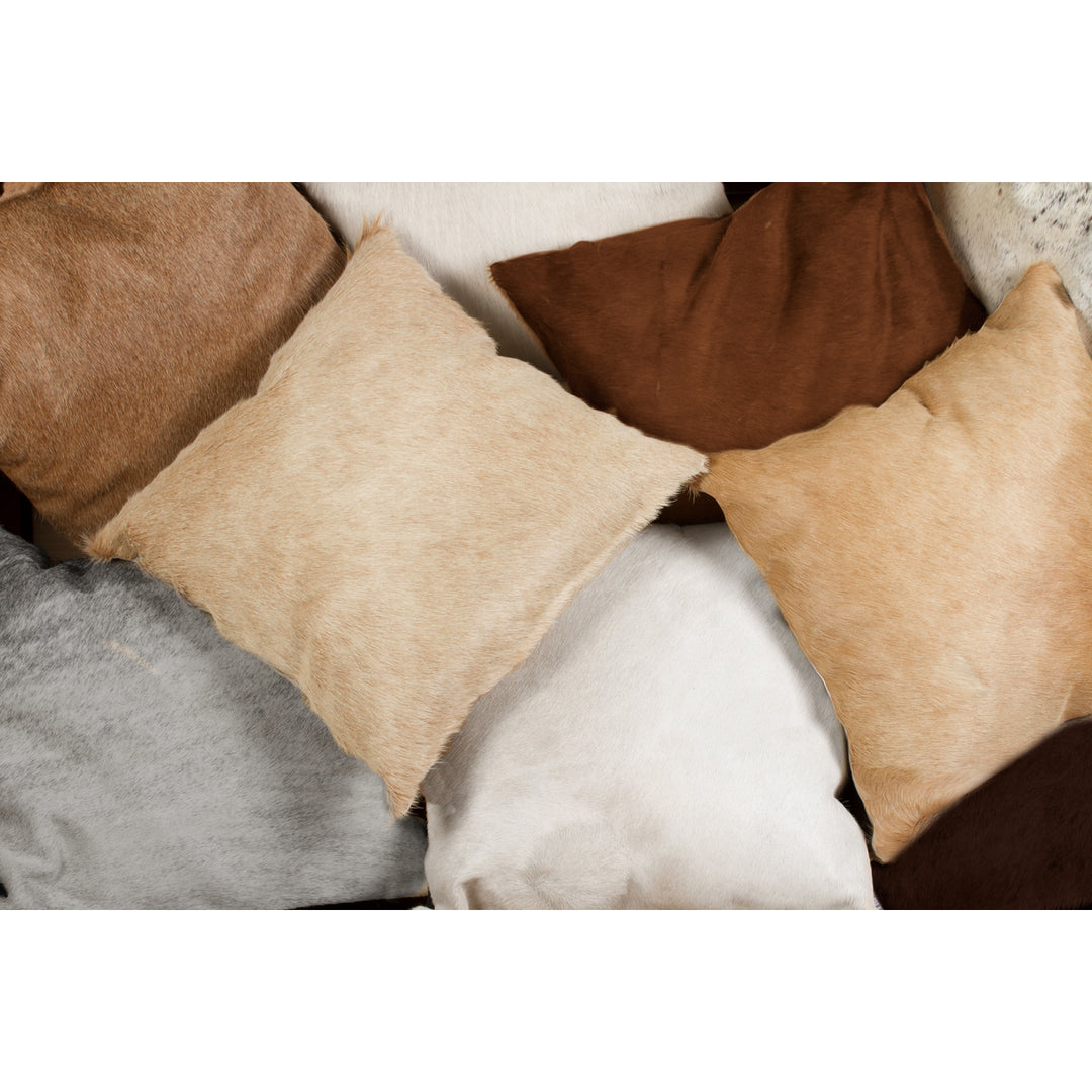 Torino Cowhide Pillow 2-Piece Set Grey 100% Indian Cowhide Decorative Cushion Image 5