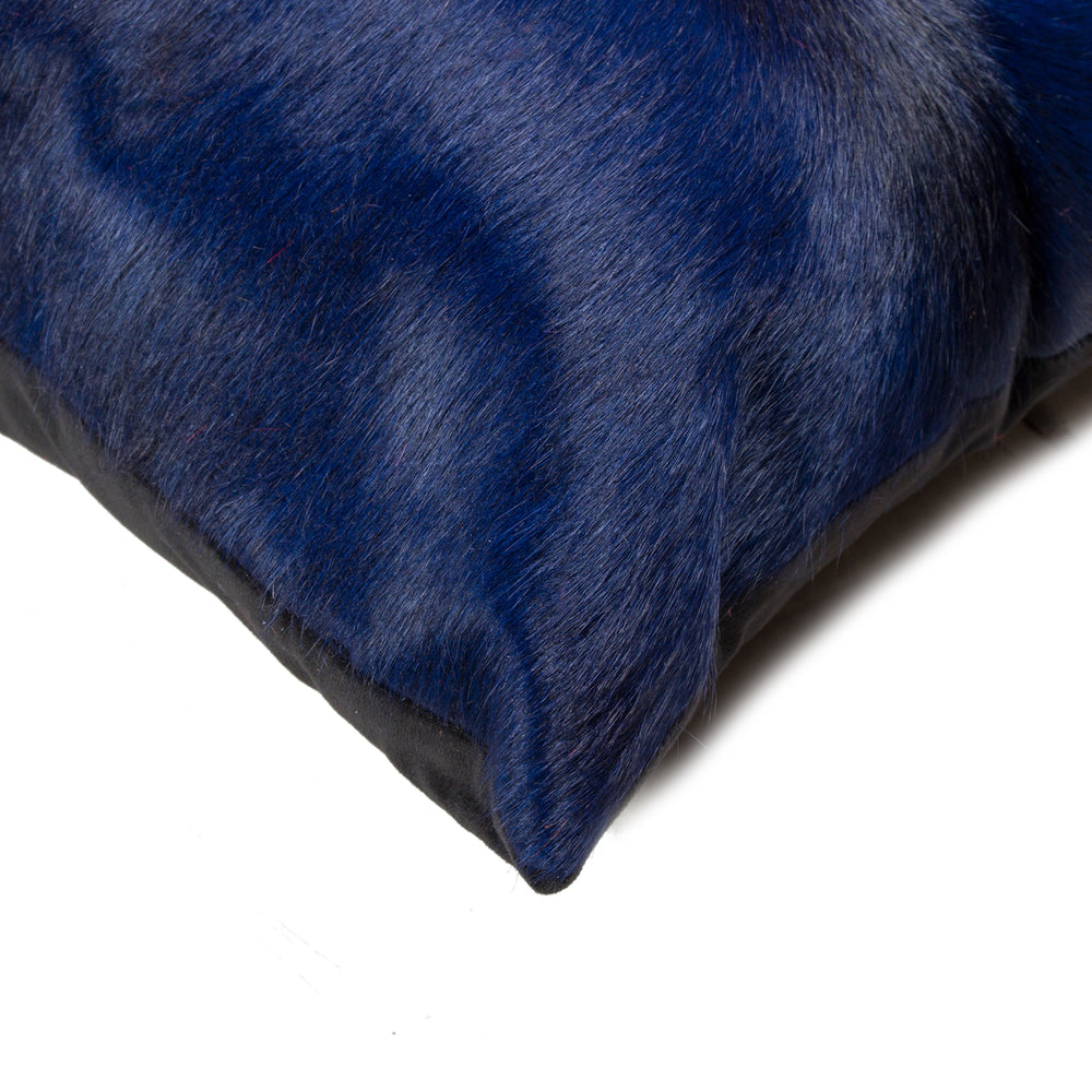 Torino Cowhide Pillow Set 2-Piece Navy 100% Indian Leather Soft Image 2