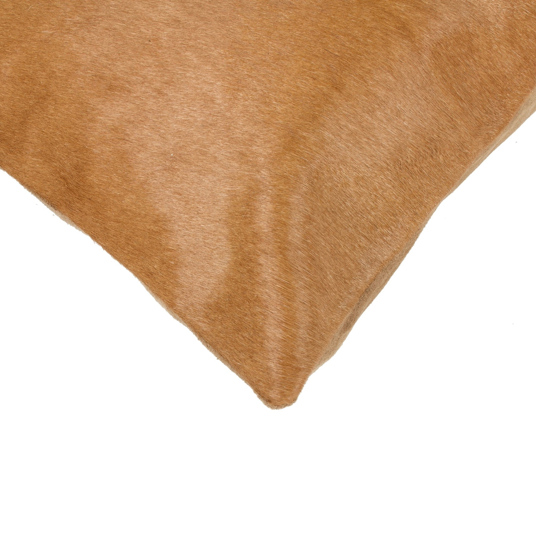 Torino Cowhide Pillow Set 2-Piece Tan Leather 100% Indian Cowhide 18x18 inches Image 2