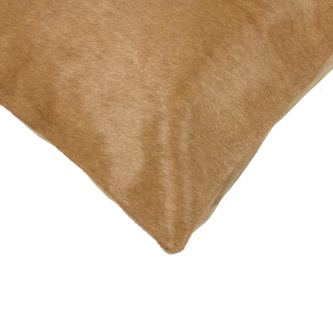 Torino Cowhide Pillow Set 2-Piece Tan Leather 100% Indian Cowhide 18x18 inches Image 4