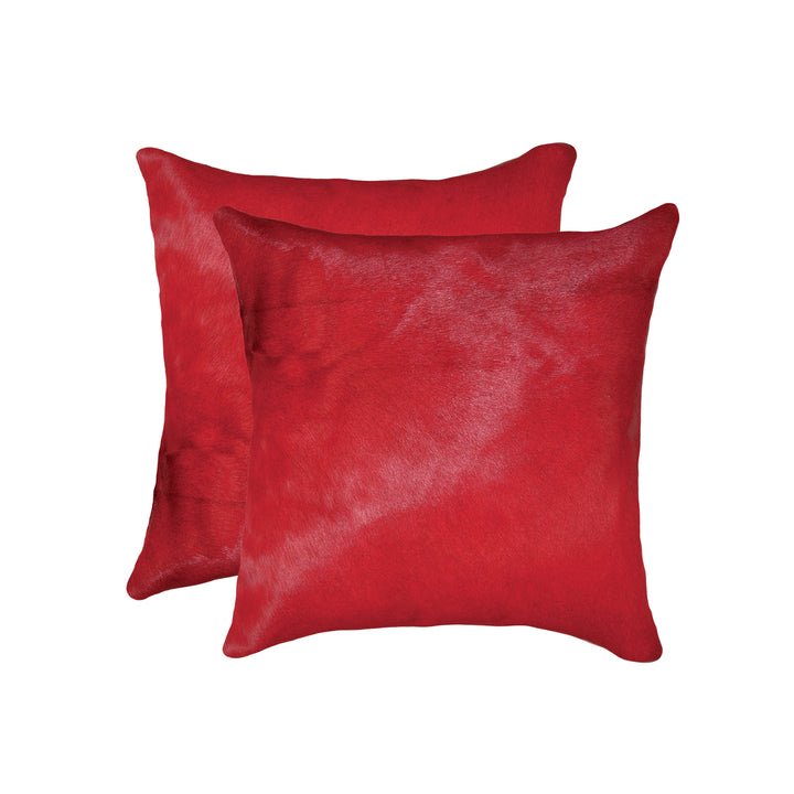 Torino Cowhide Pillow Set 2-Piece Wine 100% Indian Cowhide Decorative Cushions Image 3