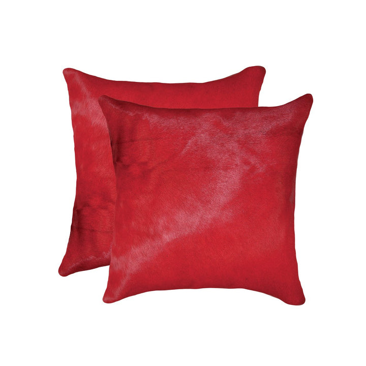 Torino Cowhide Pillow Set 2-Piece Wine 100% Indian Cowhide Decorative Cushions Image 1