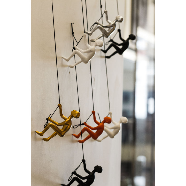 Climbing Man  Classic Wall-Art Sculpture  9-Piece  Bk,Wh,Si,Gd,Rd,Bl,Ye,Or,Gr Image 3