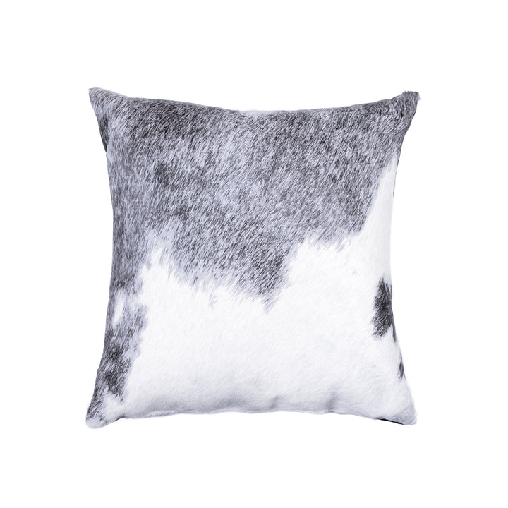 Torino Kobe Cowhide Pillow Grey White 100% Indian Leather 1 Piece Decor Image 3