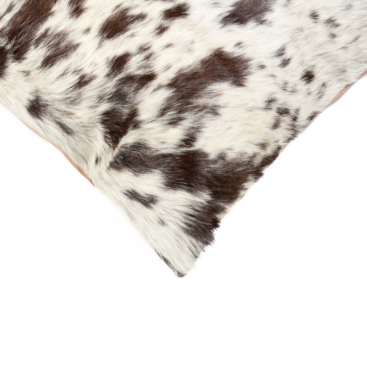 Torino Cowhide Pillow Chocolate White 100% Indian Leather 1 Piece Image 4