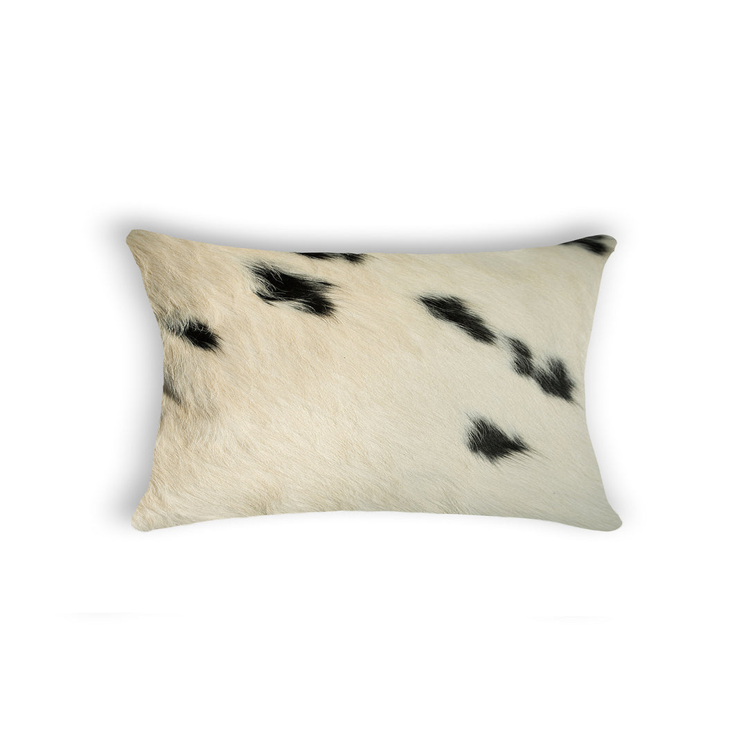 Natural Torino Cowhide Pillow 12x20 100% Indian Leather Soft Surface Image 1