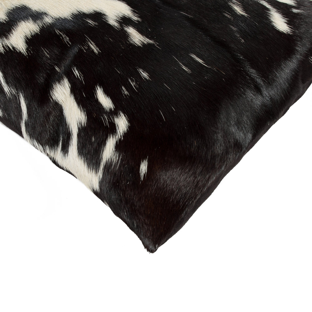 Torino Cowhide Pillow Set 2-Piece Black and White 100% Indian Leather Decor Image 2