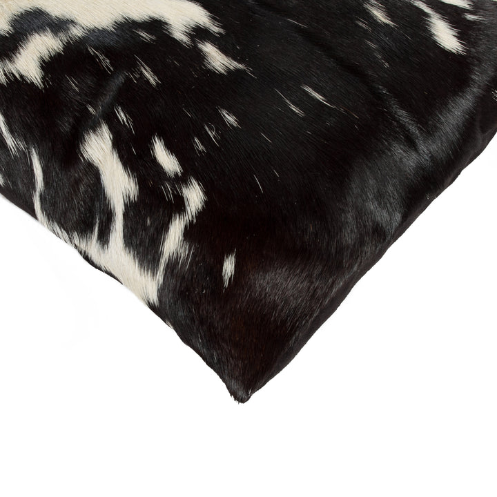 Torino Cowhide Pillow Set 2-Piece Black and White 100% Indian Leather Decor Image 4