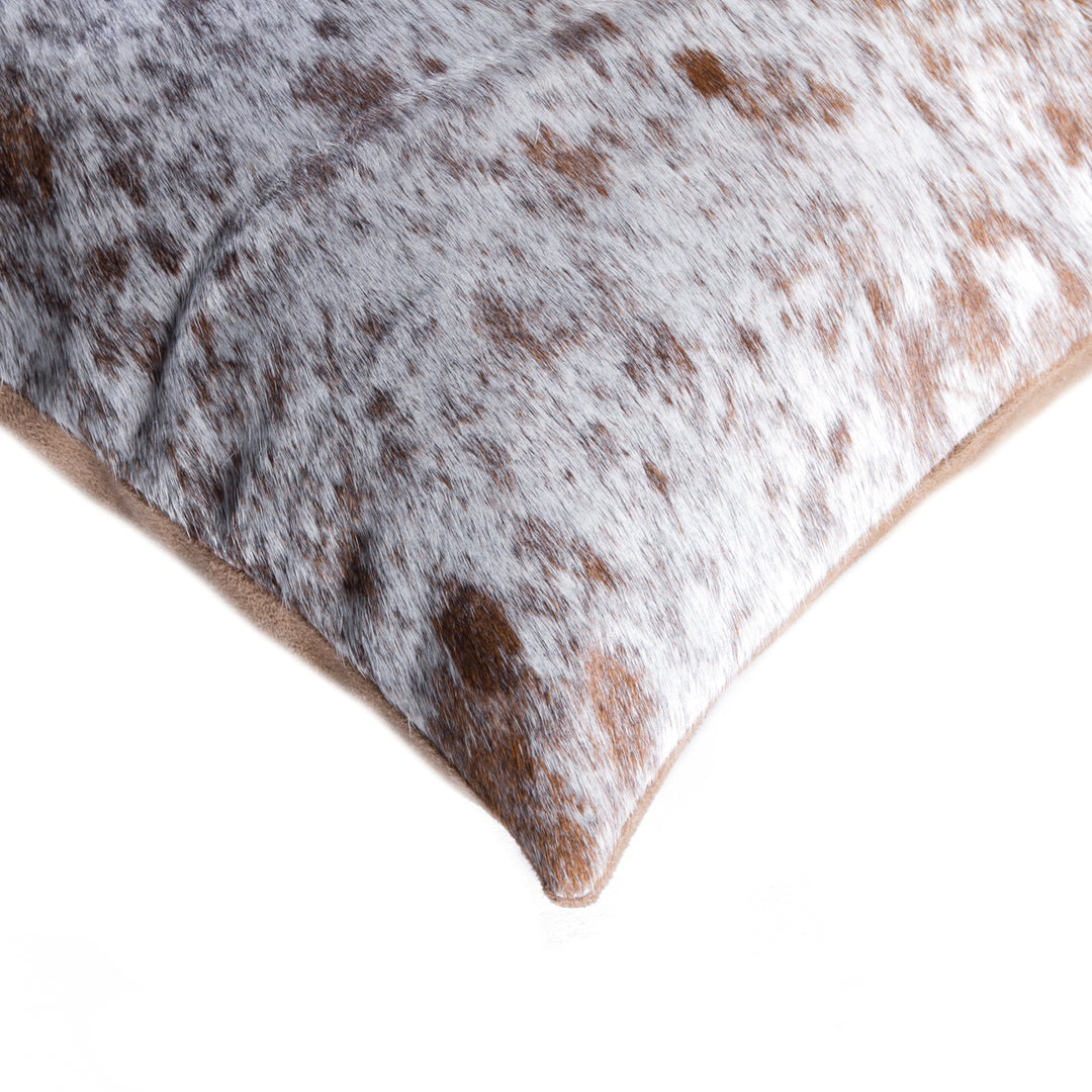 Natural  Torino Kobe Salt and Pepper Cowhide Pillow  2-Piece  Sandp brown and white Image 2