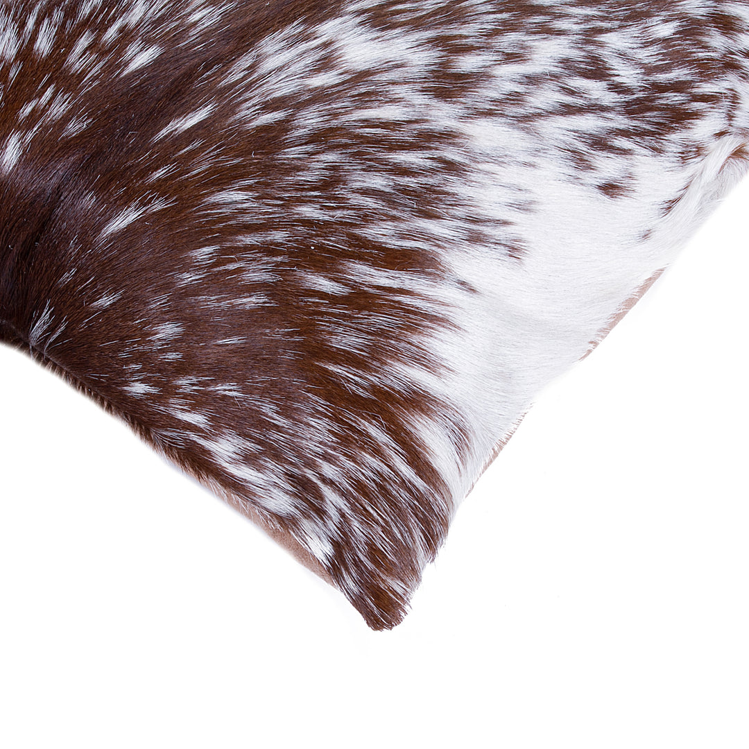 Natural  Torino Kobe Salt and Pepper Cowhide Pillow  2-Piece  Sandp brown and white Image 4