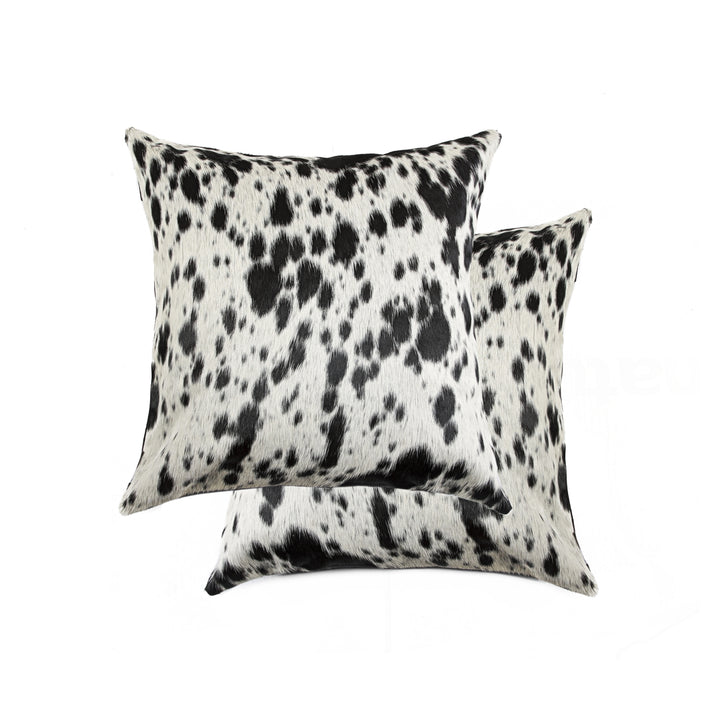 Natural  Torino Kobe Salt and Pepper Cowhide Pillow  2-Piece  Sandp black and white Image 3