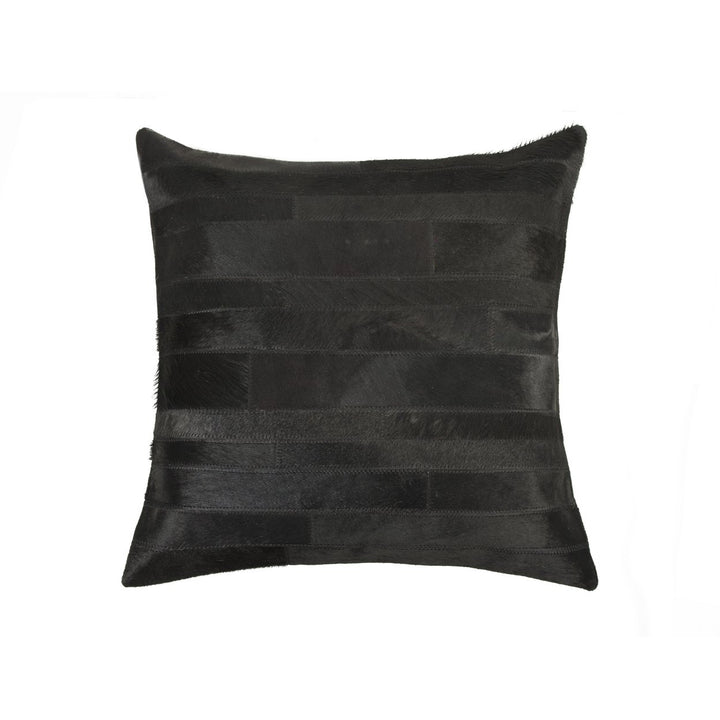 Natural Torino Cowhide Pillow Black 100% Indian Cowhide 1-Piece Image 1