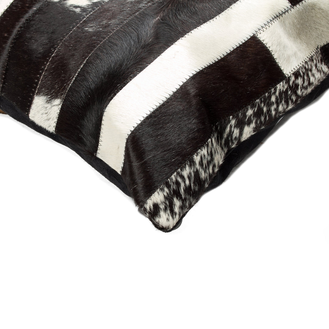 Natural  Torino Madrid Cowhide Pillow  1-Piece  Black and white Image 4