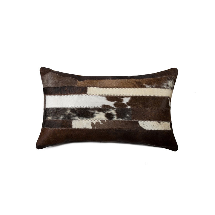 Torino Cowhide Pillow Chocolate Natural 100% Indian Leather 1-Piece Image 1