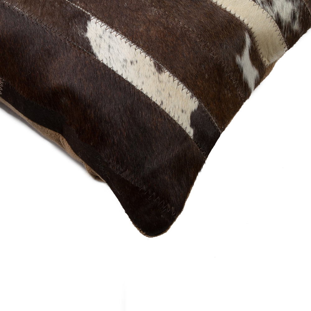 Torino Cowhide Pillow Chocolate Natural 100% Indian Leather 1-Piece Image 2