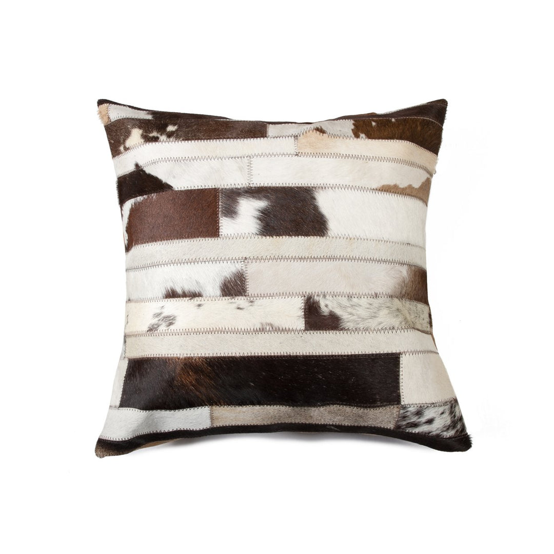 Torino Cowhide Pillow Chocolate Natural 100% Indian Leather 1-Piece Image 3