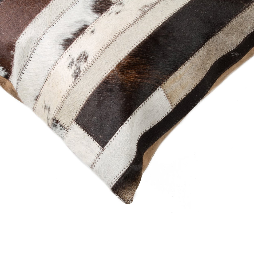 Torino Cowhide Pillow Chocolate Natural 100% Indian Leather 1-Piece Image 4