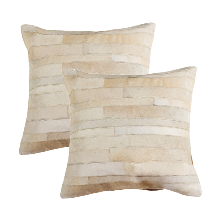 Natural  Torino Madrid Cowhide Pillow  2-Piece  18"x18" Image 3