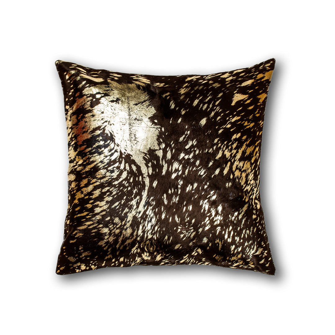 Torino Cowhide Pillow 18x18 100% Indian Cowhide Natural Mottled Image 2