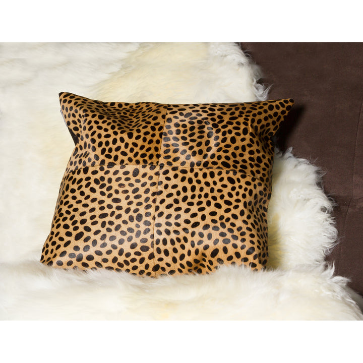 Natural  Torino Togo Cowhide Pillow  2-Piece  Cheetah Image 5
