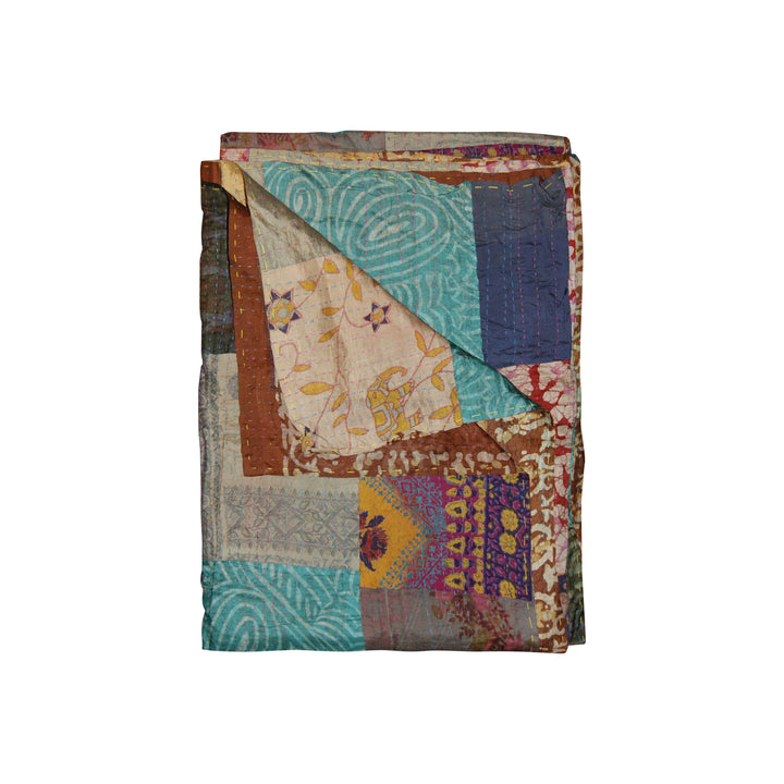 Taj Hotel Home Decor Kantha Silk Throw | 1-Piece | Multicolor Image 2