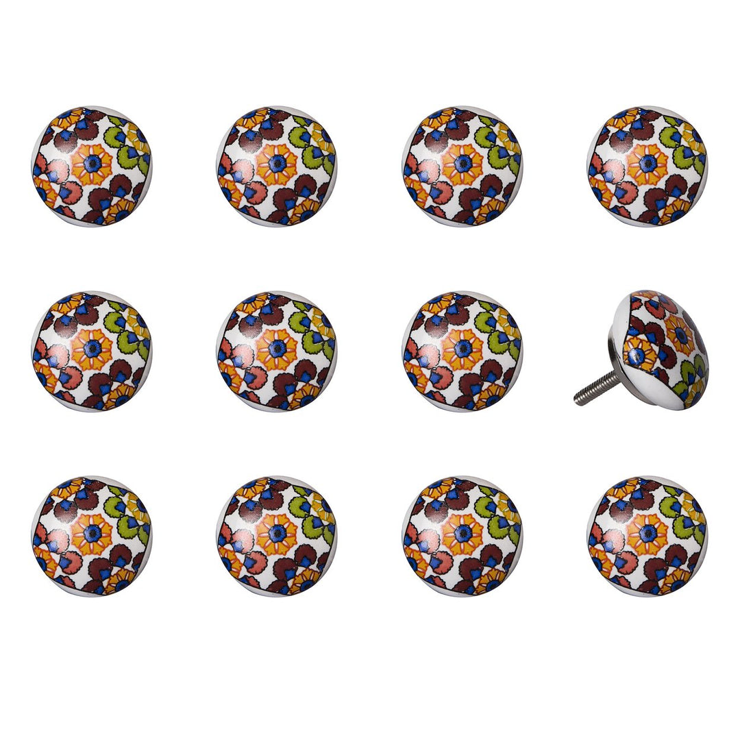 Knob-It Vintage Hand Painted Cabinet and Drawer Knobs 12-Piece Set 5 Inch Image 1